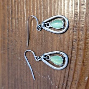 Pale green teardrop earrings